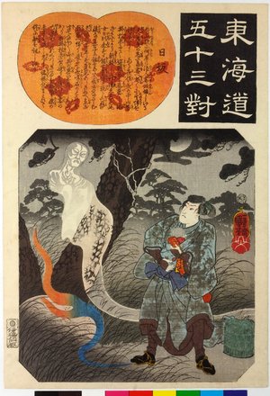Utagawa Kuniyoshi  Nissaka 日坂 : Tokaido gojusan-tsui